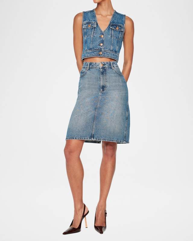 Lexie Denim Knee-Length Skirt